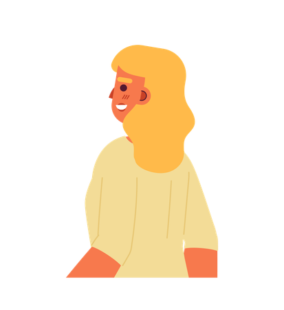 Cheerful caucasian woman with bright smile  Illustration