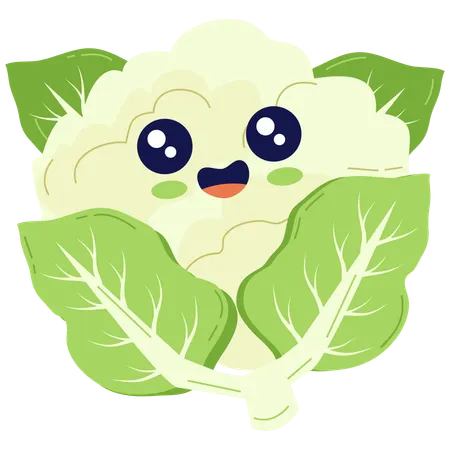 Cheerful Cauliflower  Illustration