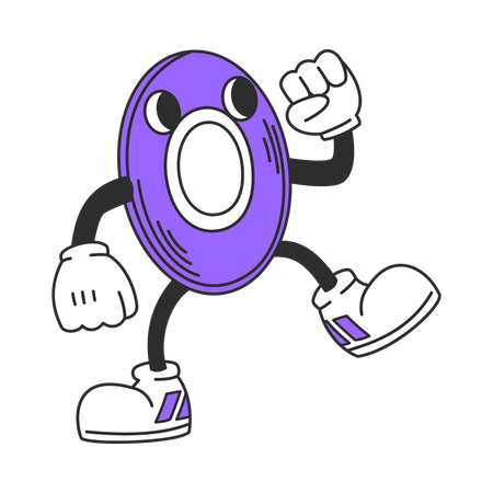 Cheerful CD Mascot Retro  Illustration