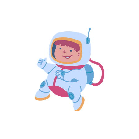 Cheerful child astronaut  Illustration
