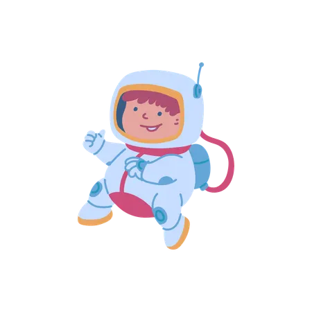 Cheerful child astronaut  Illustration