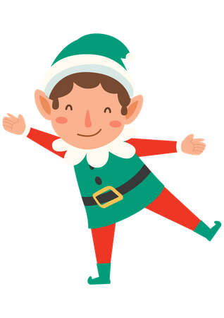 Cheerful Christmas elf Illustration