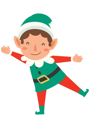 Cheerful Christmas elf Illustration