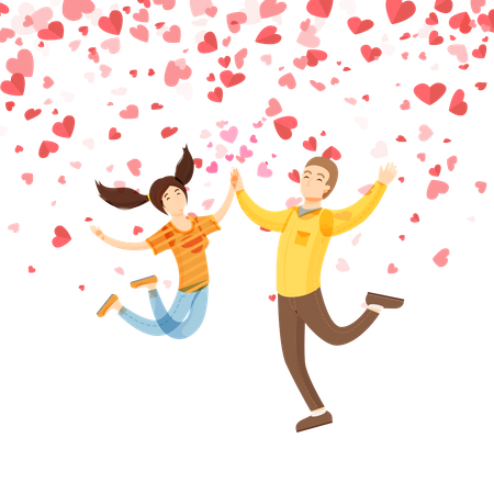 Cheerful Couple  Illustration
