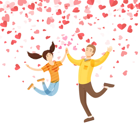 Cheerful Couple  Illustration