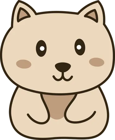 元気でかわいい猫の子猫の動物のマスコットキャラクター  イラスト