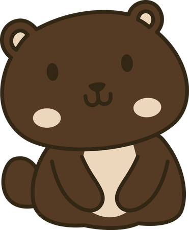 Cheerful Cute Teddy Bear Animal Mascot Character  Illustration