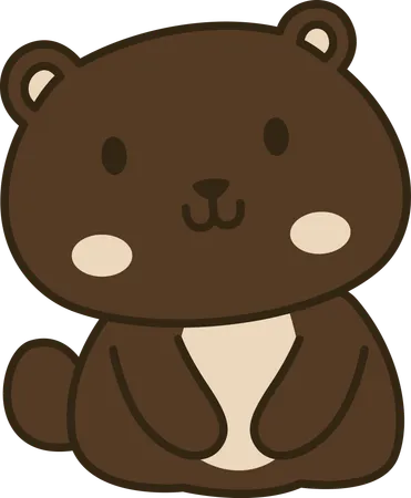 Cheerful Cute Teddy Bear Animal Mascot Character  Illustration