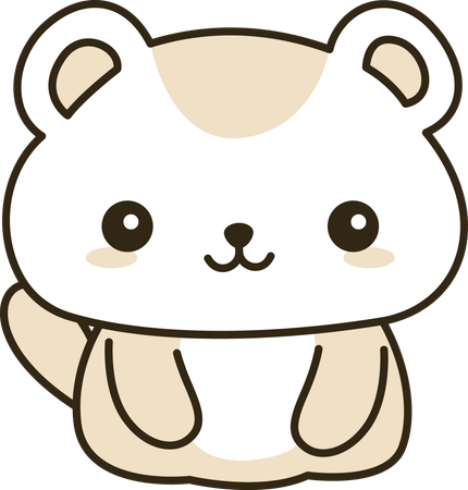 Cheerful Cute Teddy Bear Animal Mascot Character  Illustration