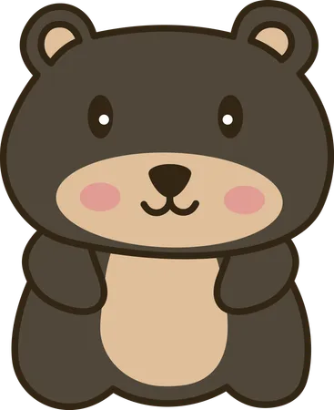 Cheerful Cute Teddy Bear Animal Mascot Character  Illustration