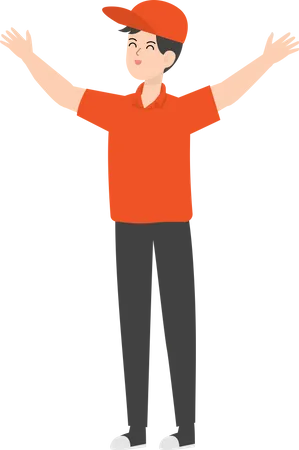 Cheerful Delivery Man Illustration