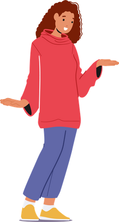 Cheerful female character Illustration