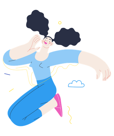 Cheerful girl  Illustration