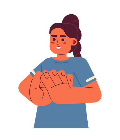 Cheerful latin girl clapping  Illustration