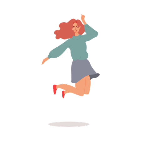 Cheerful woman  Illustration