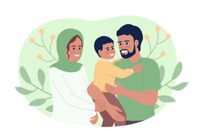 Cheerful young family Illustration