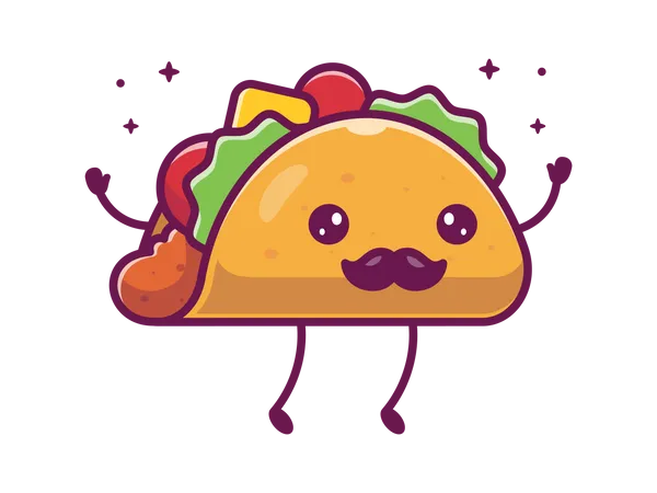 Cheering taco  Illustration