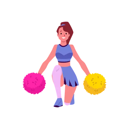 Cheerleader dancing and cheering her team  Illustration