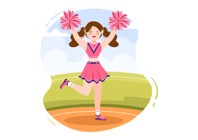 Cheerleader Girl Illustration