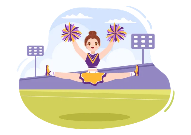 Cheerleader Girl doing dance  Illustration