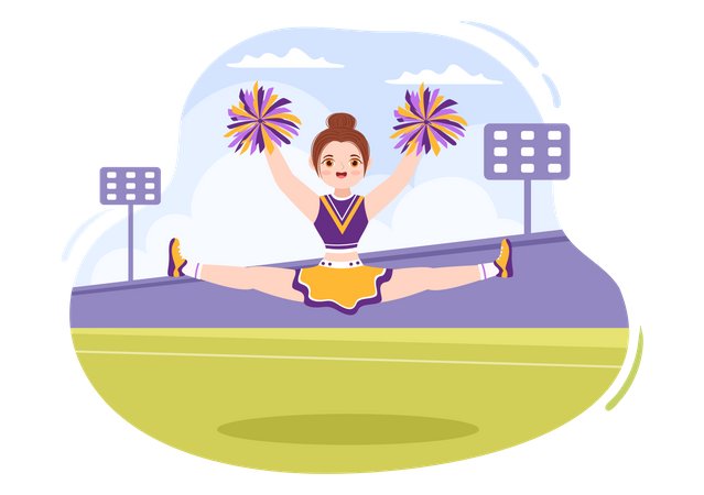 Cheerleader Girl doing dance  Illustration