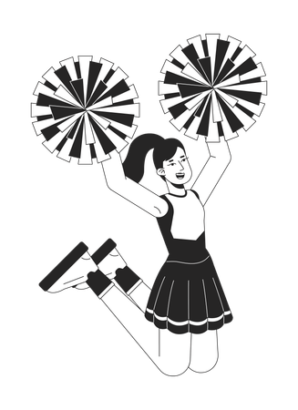 Cheerleader girl jumping  Illustration