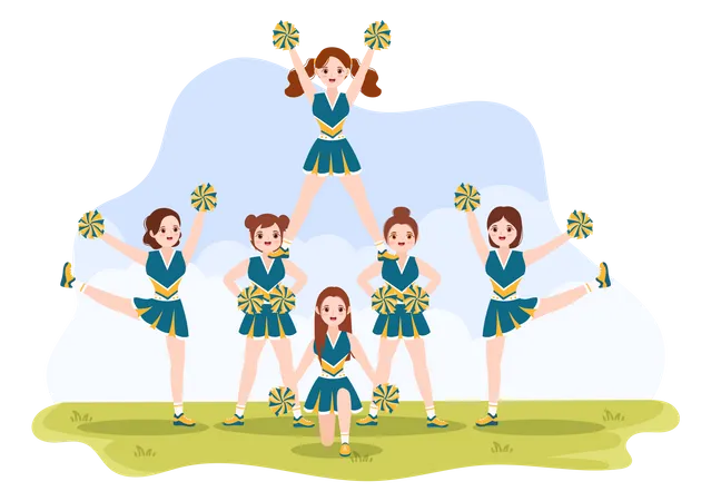 Cheerleader Girls  Illustration