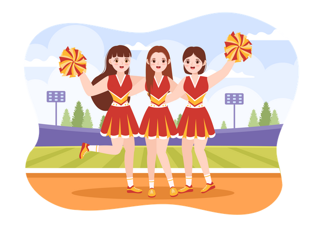 Cheerleader Girls  Illustration