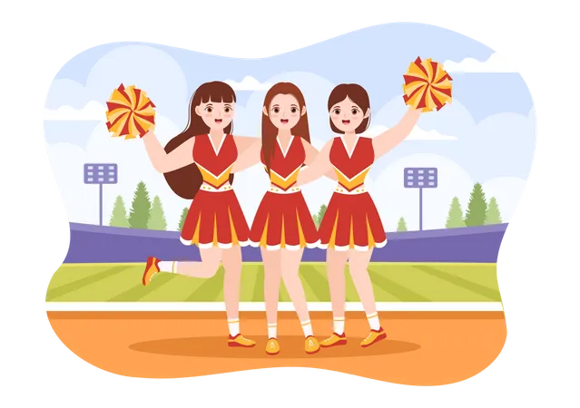 Cheerleader Girls  Illustration