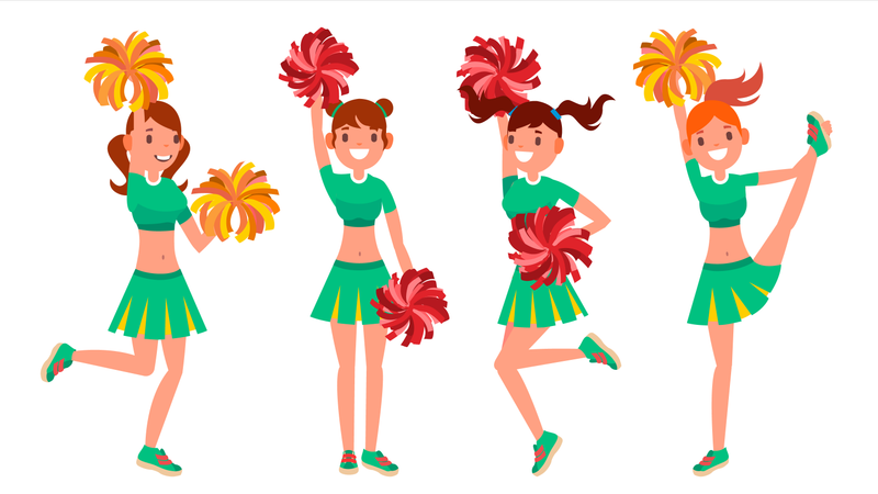 Cheerleader Girls  Illustration