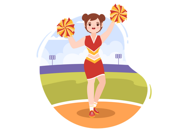 Cheerleader-Mädchen  Illustration