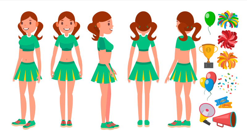 Cheerleader Mädchen  Illustration