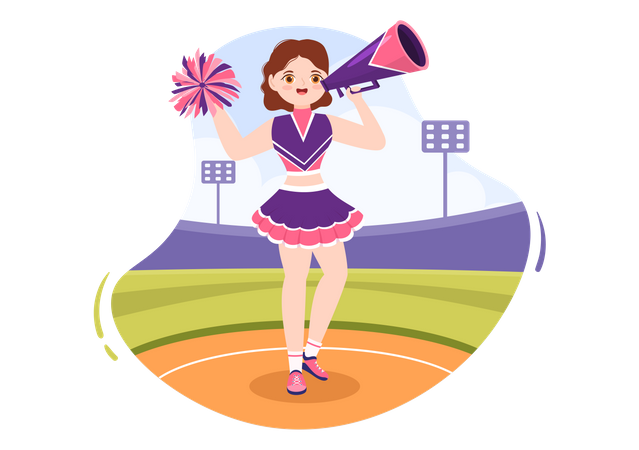 Cheerleader-Mädchen macht Ankündigung  Illustration