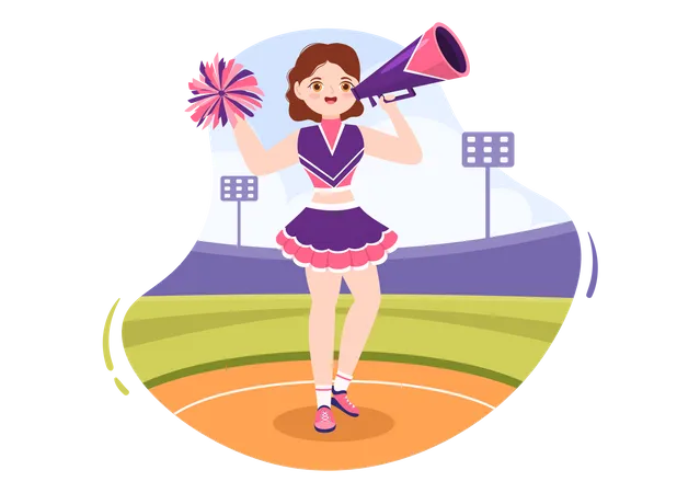 Cheerleader-Mädchen macht Ankündigung  Illustration
