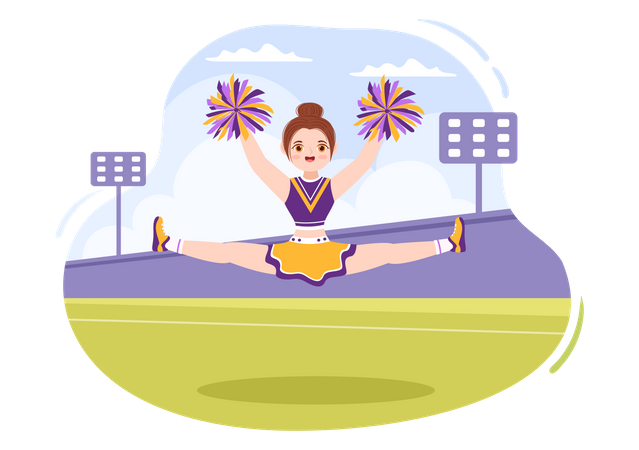 Cheerleader-Mädchen beim Tanzen  Illustration