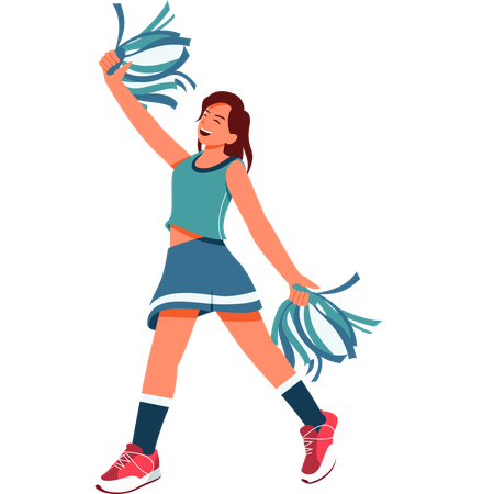 Cheerleader mit Kostüm  Illustration