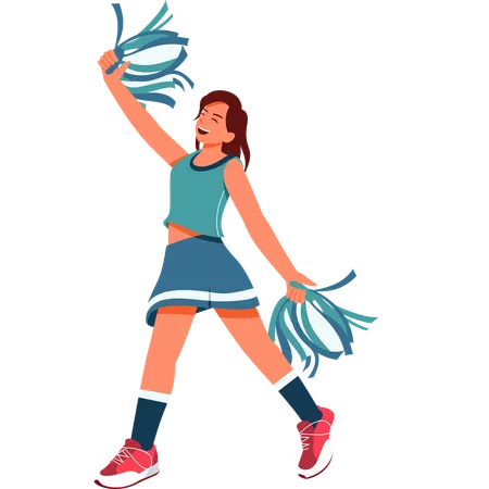 Cheerleader mit Kostüm  Illustration