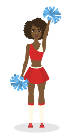 Cheerleader mit Pompons  Illustration