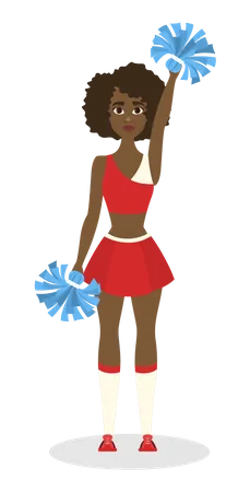 Cheerleader mit Pompons  Illustration