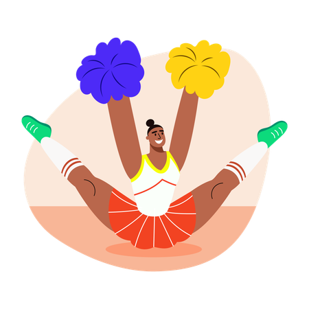 Cheerleader-Tanz auf der Bühne  Illustration