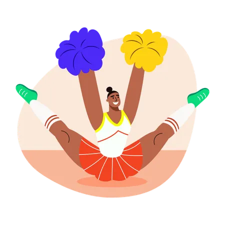 Cheerleader-Tanz auf der Bühne  Illustration