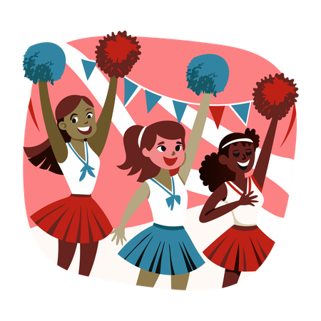 Cheerleader tanzen  Illustration