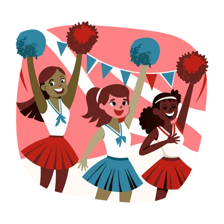 Cheerleader tanzen  Illustration