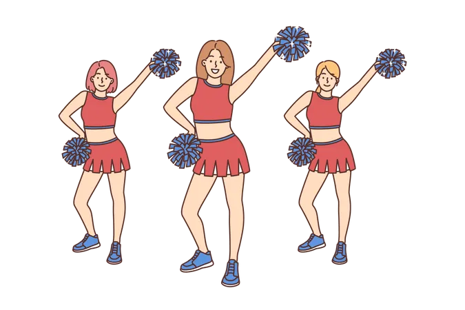 Cheerleaders dancing  Illustration