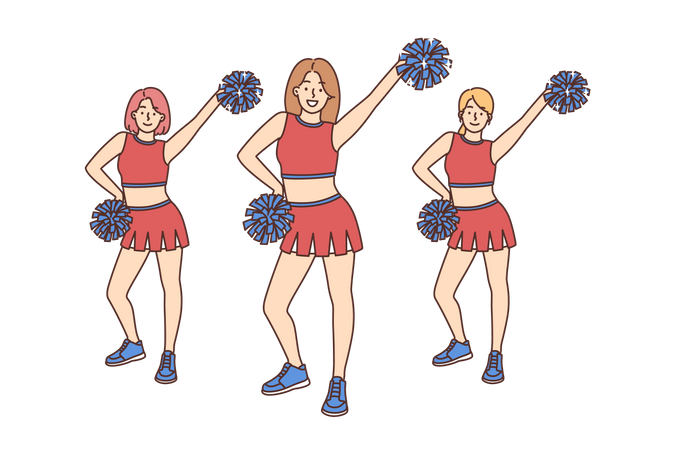 Cheerleaders dancing  Illustration