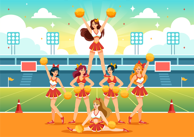 Cascade de pom-pom girl  Illustration