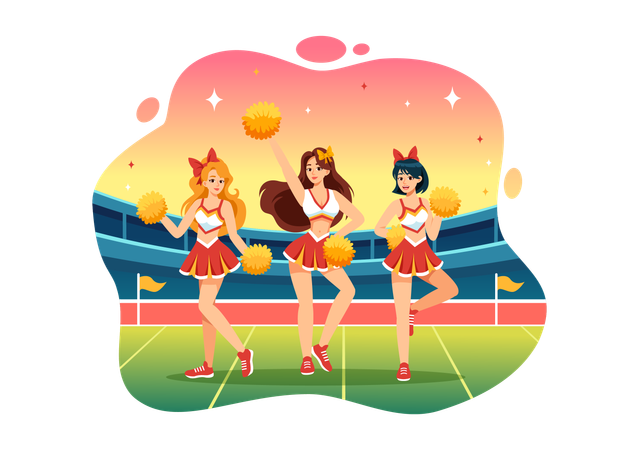 Cheerleading Routine  Illustration