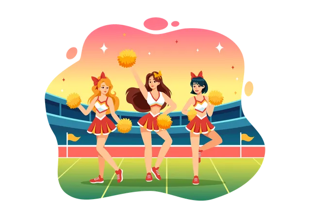 Cheerleading Routine  Illustration