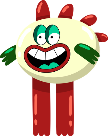 Cheery Polka-Dotted Monster  Illustration