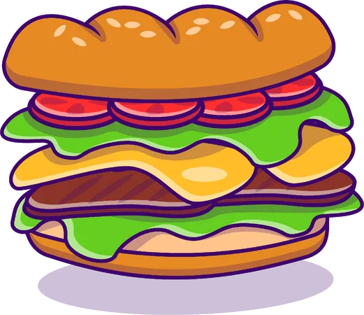 Hamburger au fromage  Illustration